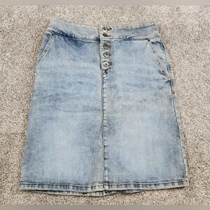 PrAna Denim Skirt Button Fly Women's Size 6
